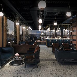 Thiết kế nội thất quán cafe bar Lounge